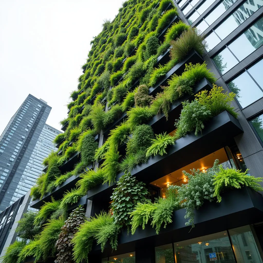 Vertical garden on a city building