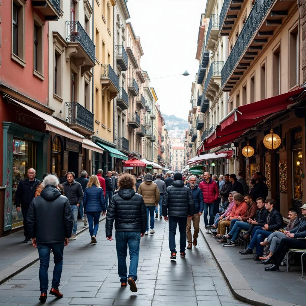 Vibrant street culture in urban cityscape