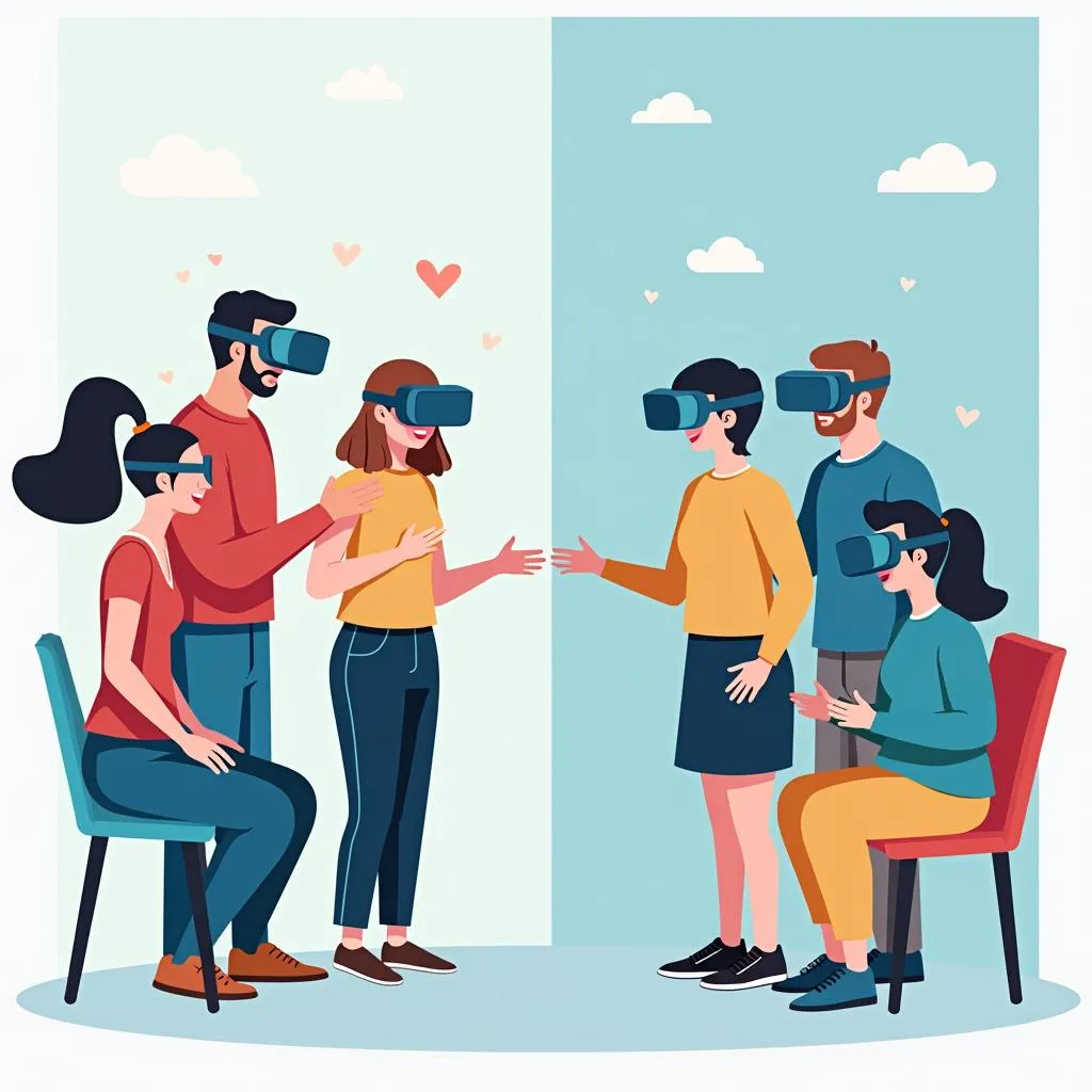 Virtual reality social interaction benefits and risks