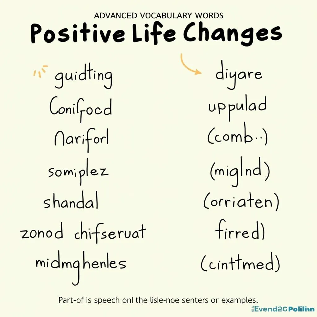 Key vocabulary for describing positive life changes