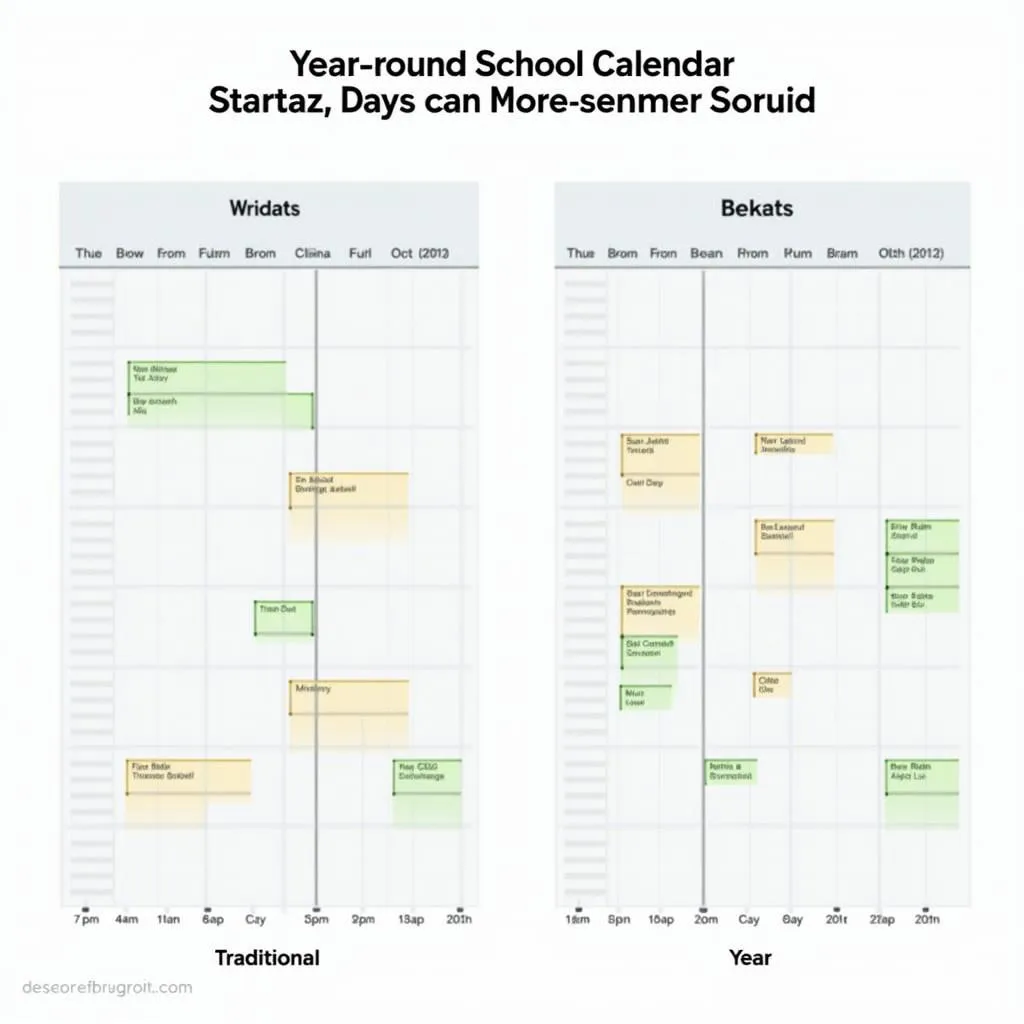 Year-round school calendar comparison