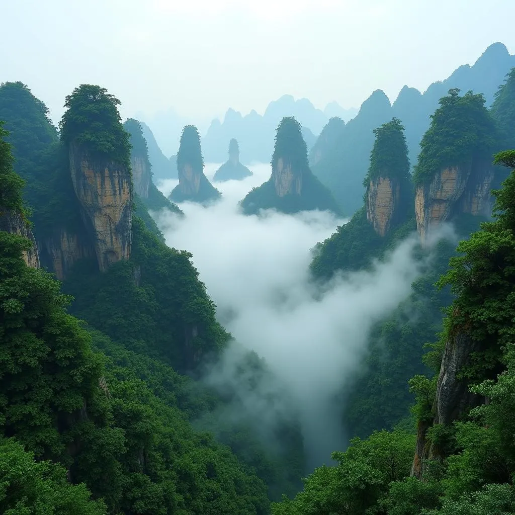 Breathtaking landscape of Zhangjiajie National Forest Park