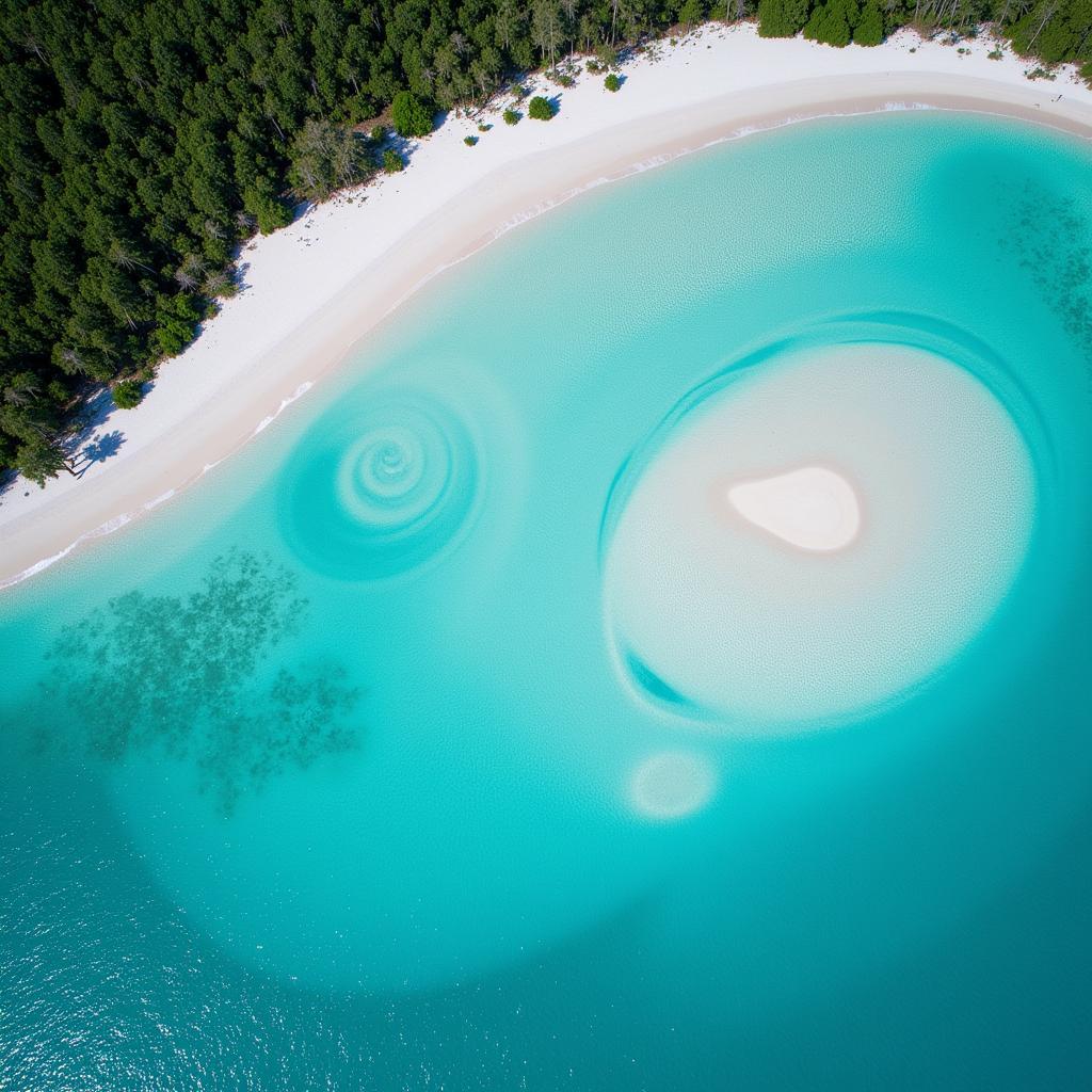 Aerial view of Whitehaven Beach, Australia