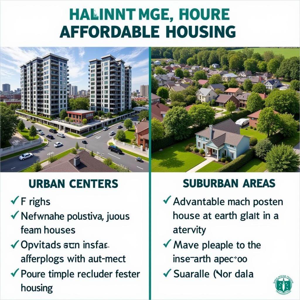 Comparison of affordable housing in urban centers vs suburbs