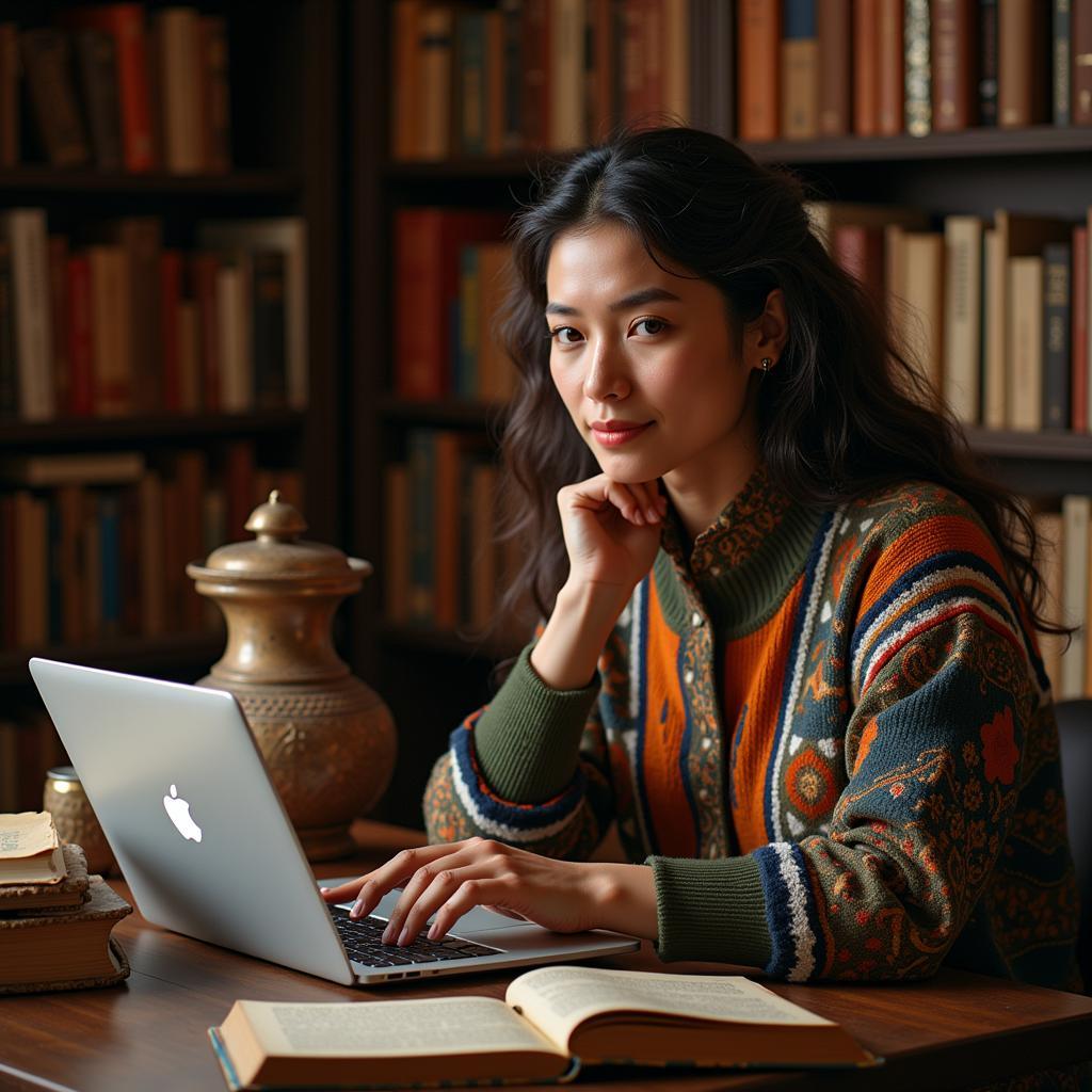 Author writing a cultural story