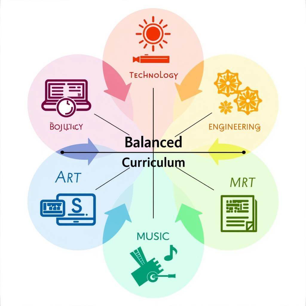 Balanced curriculum integrating STEM and arts education