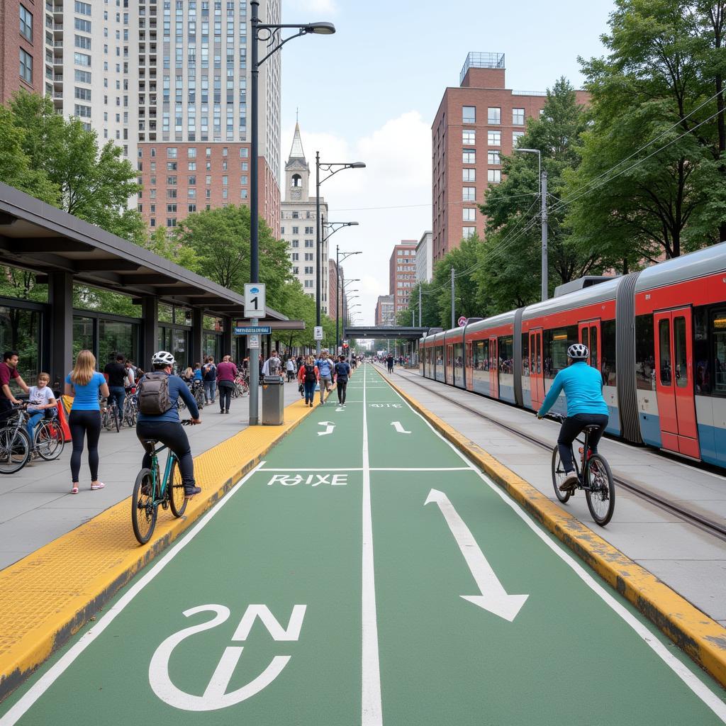 Integration of bike lanes with public transit for efficient urban mobility