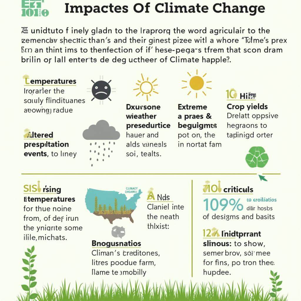 Climate change effects on agriculture infographic