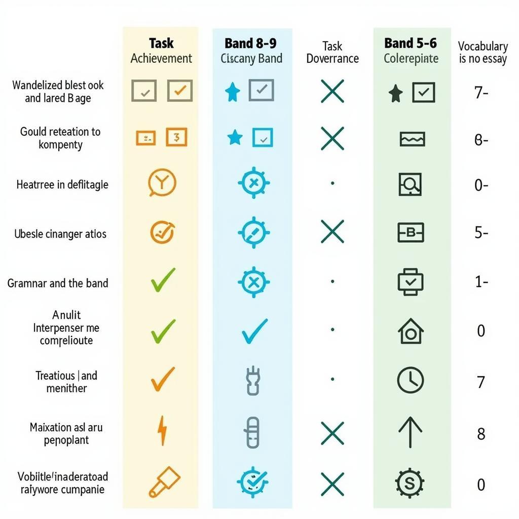 Comparison of IELTS essay band scores and their characteristics