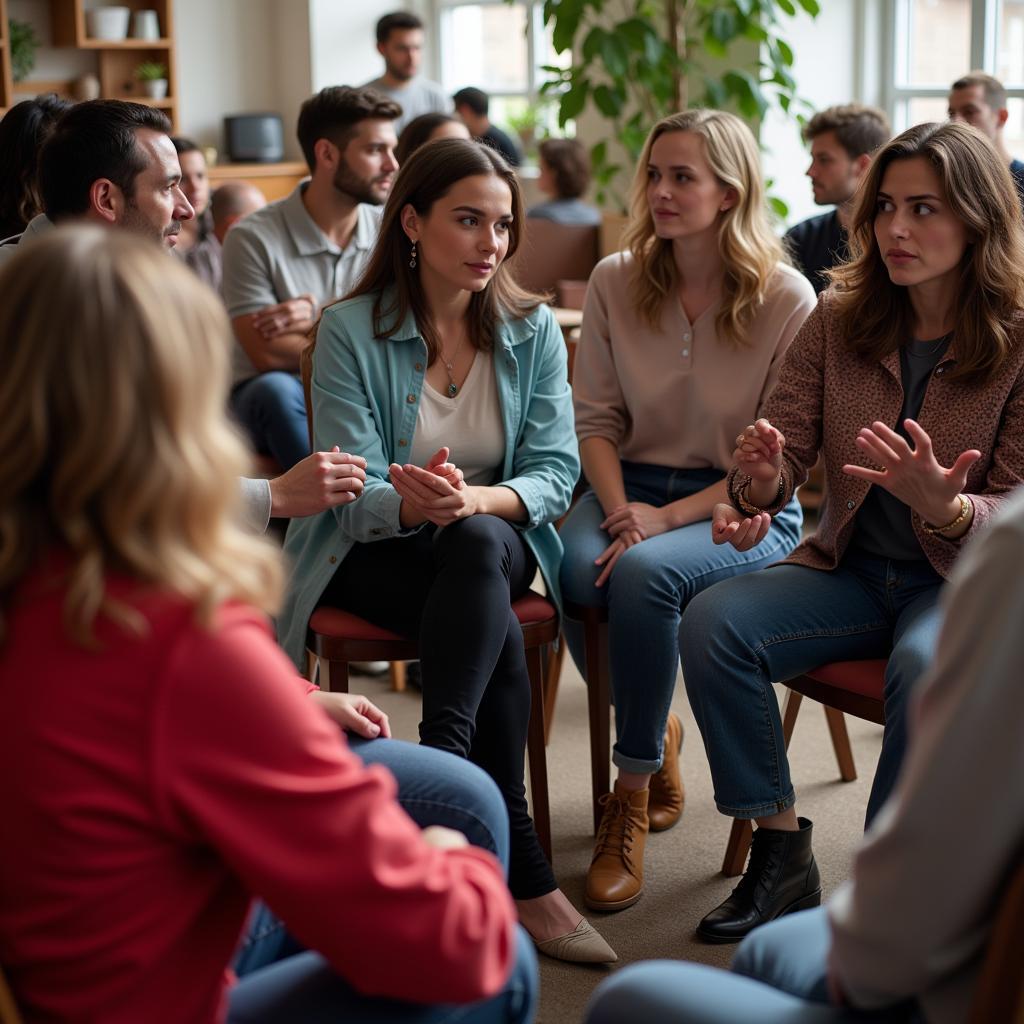 People from different backgrounds engaged in dialogue