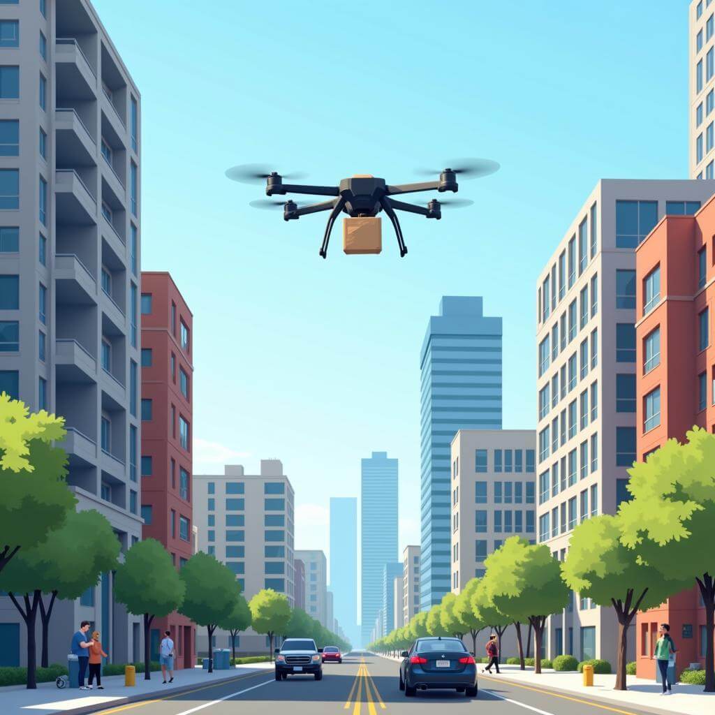 Drone delivery in an urban environment