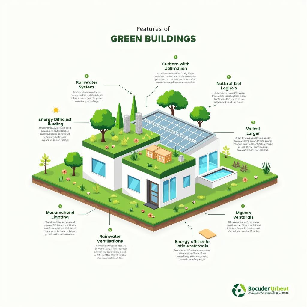 Eco-friendly building features diagram