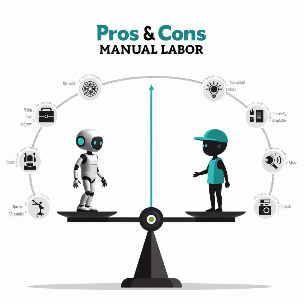 Infographic showing the effects of automation on manual labor