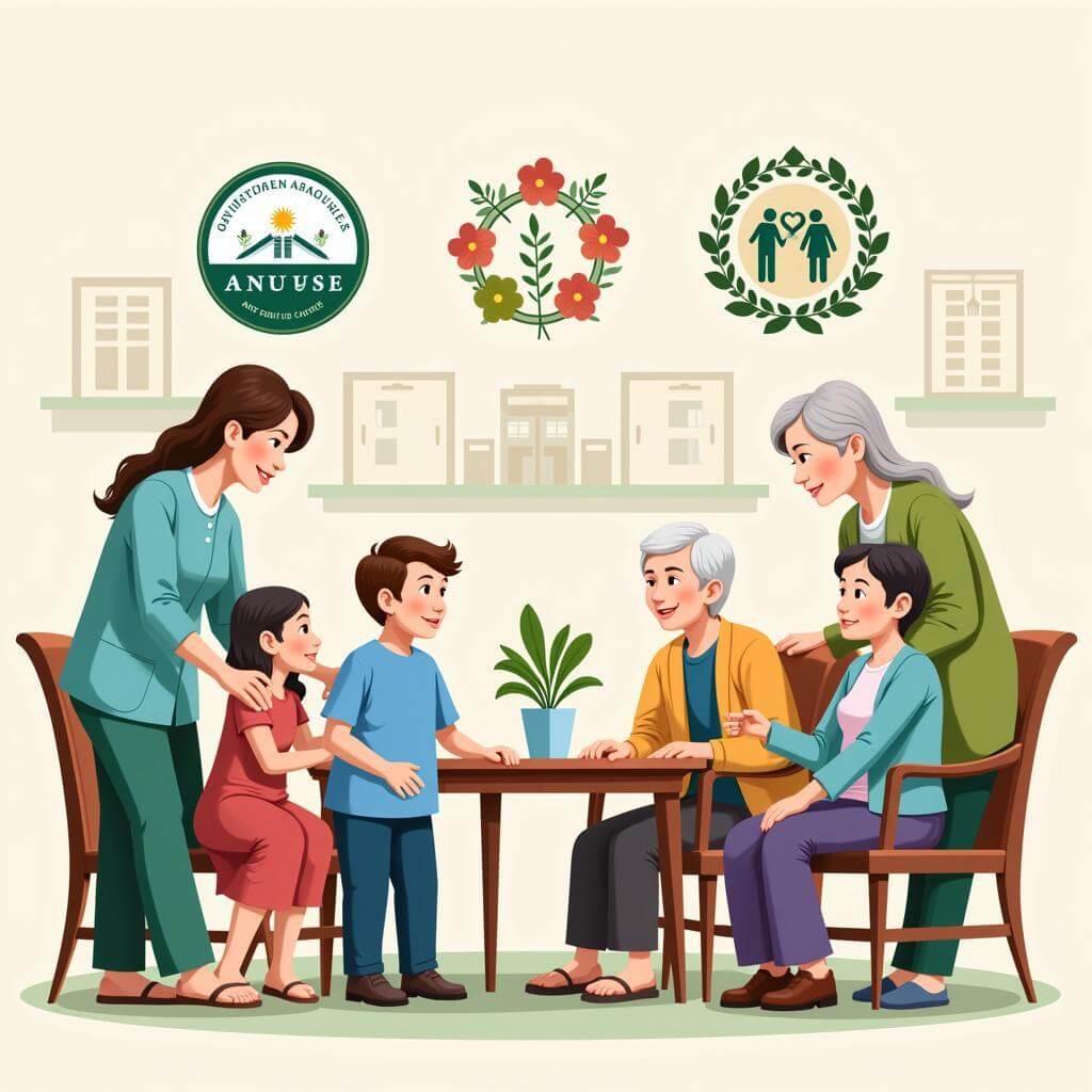 Elderly care through government and family collaboration