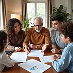 Family discussing estate planning