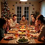 Family celebrating traditional holiday together