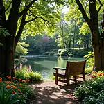 A serene writing spot in botanical gardens