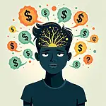 Illustration showing the impact of financial stress on mental health