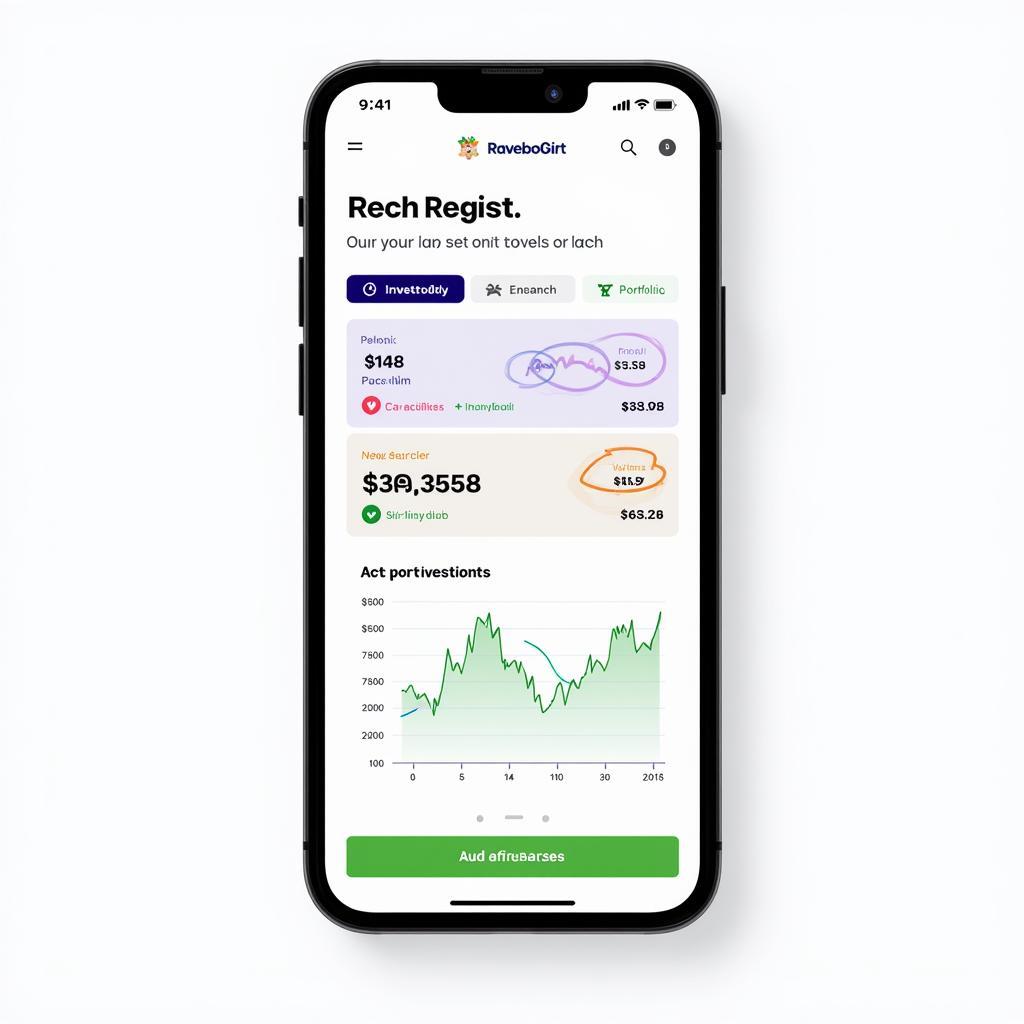 Fintech startup investment app interface