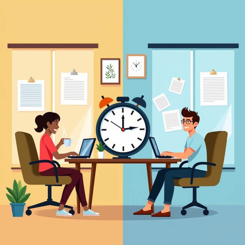 Flexible work hours improving productivity and work-life balance