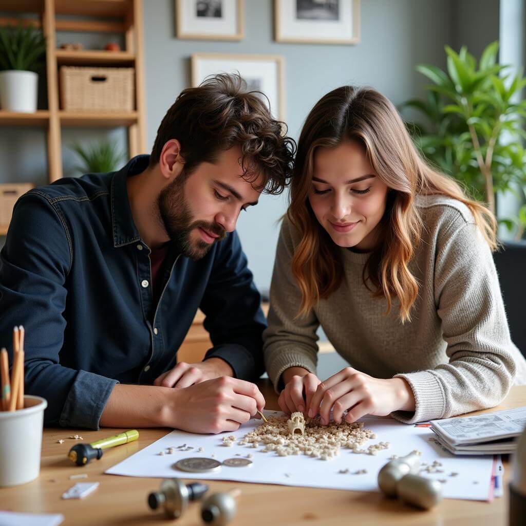 Two friends engaged in a shared hobby