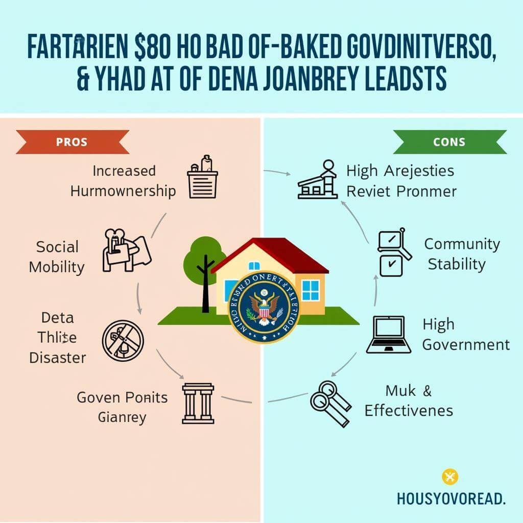 Infographic showing pros and cons of government-backed housing loans