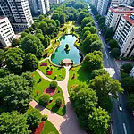 Aerial view of Historical Botanical Gardens