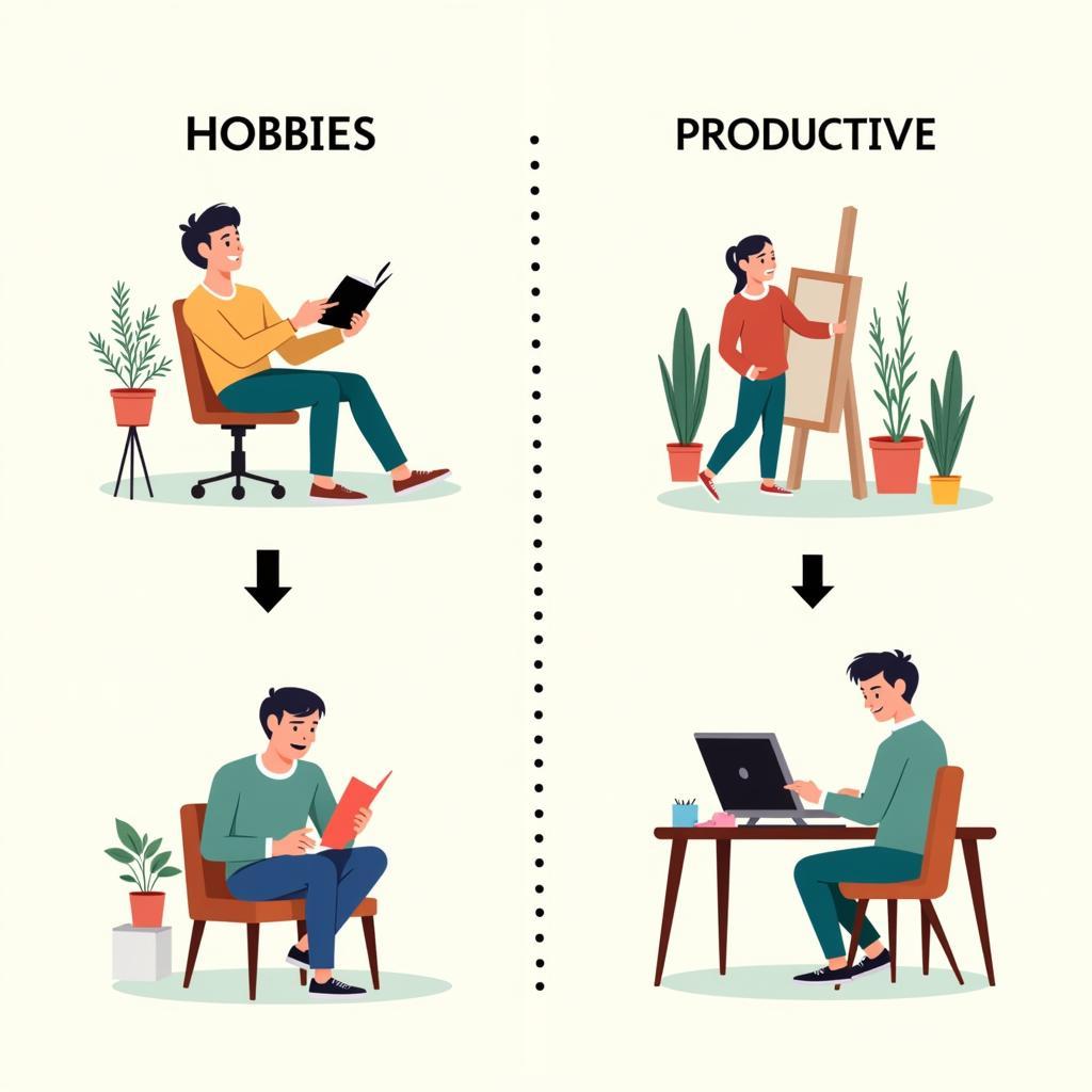 Hobbies reducing stress and improving productivity