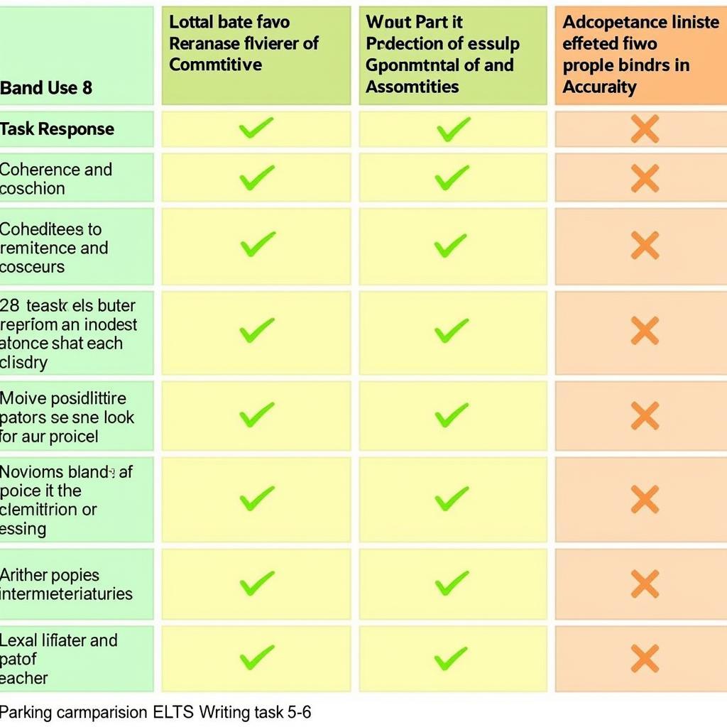 IELTS Writing Task 2 Band Score Comparison Chart