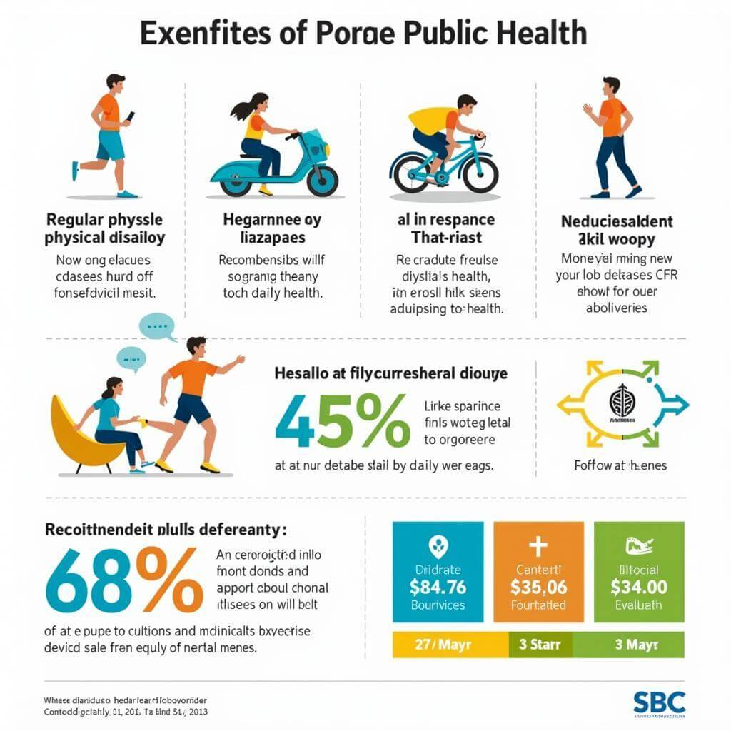 Importance of daily exercise for public health infographic