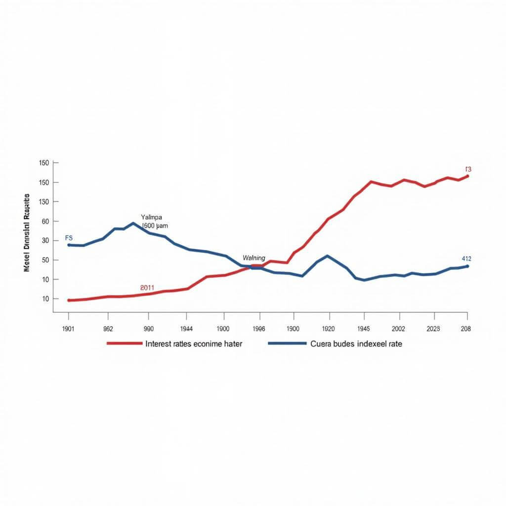 Chart showing relationship between interest rates and stock market trends