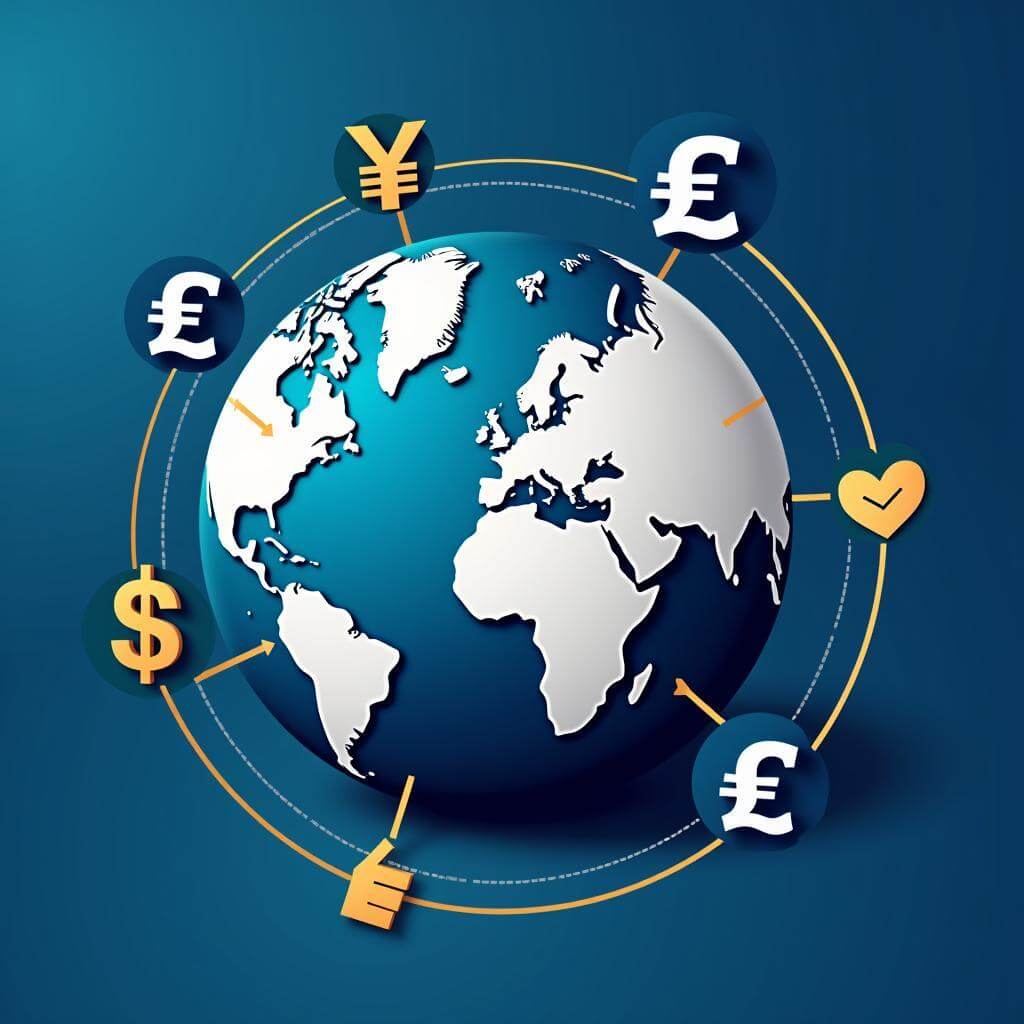 International trade deals and currency value concept