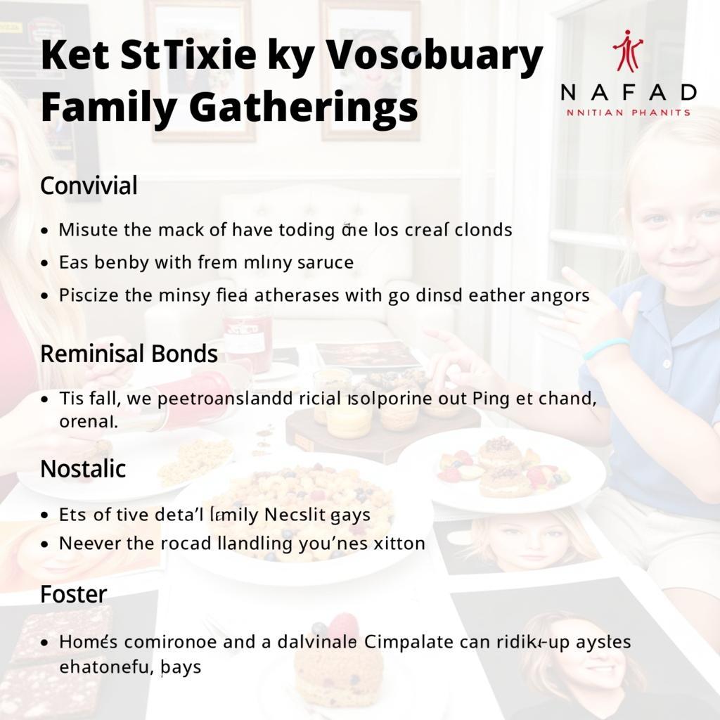 Key vocabulary for describing family gatherings in IELTS Speaking