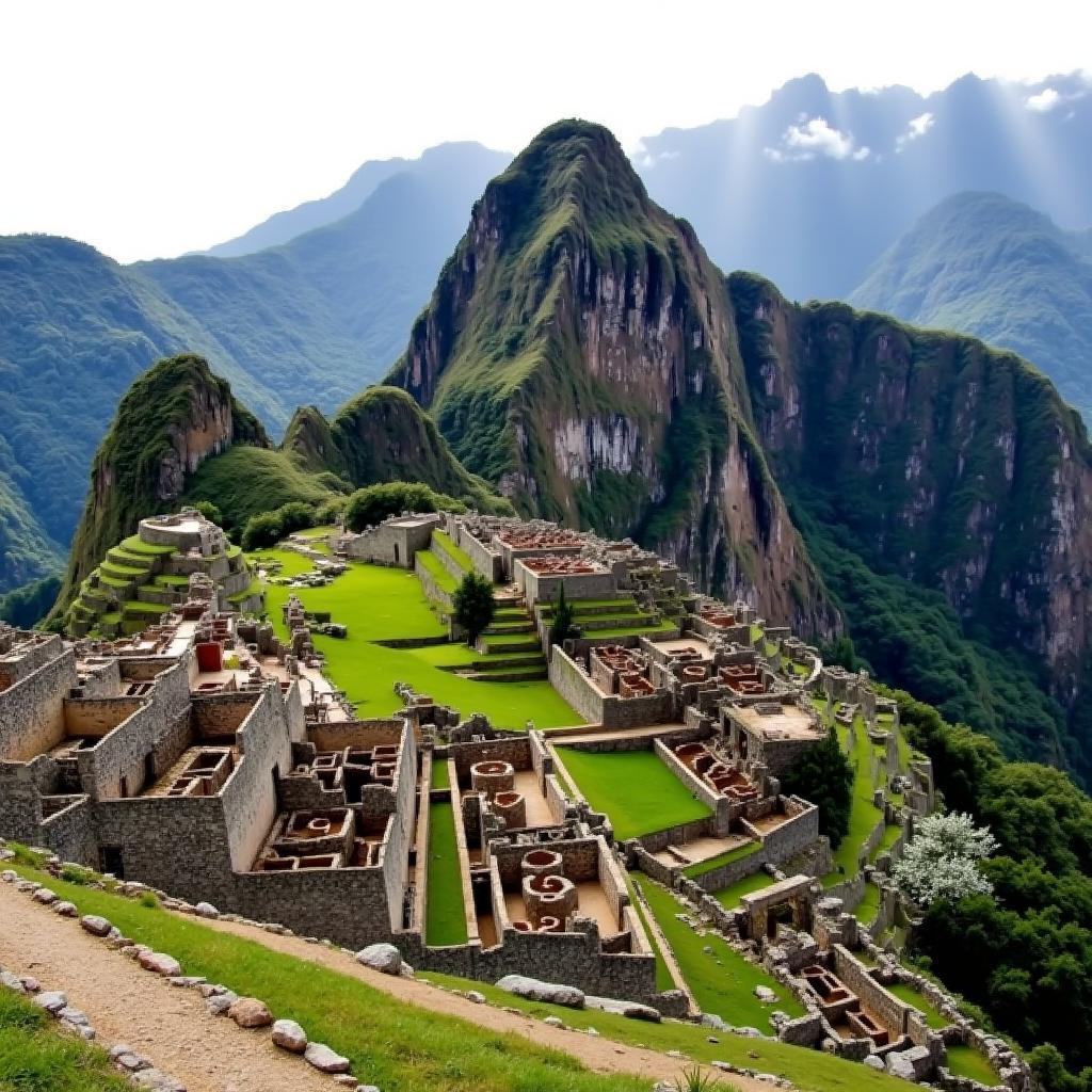 Machu Picchu ancient Incan ruins in Peru