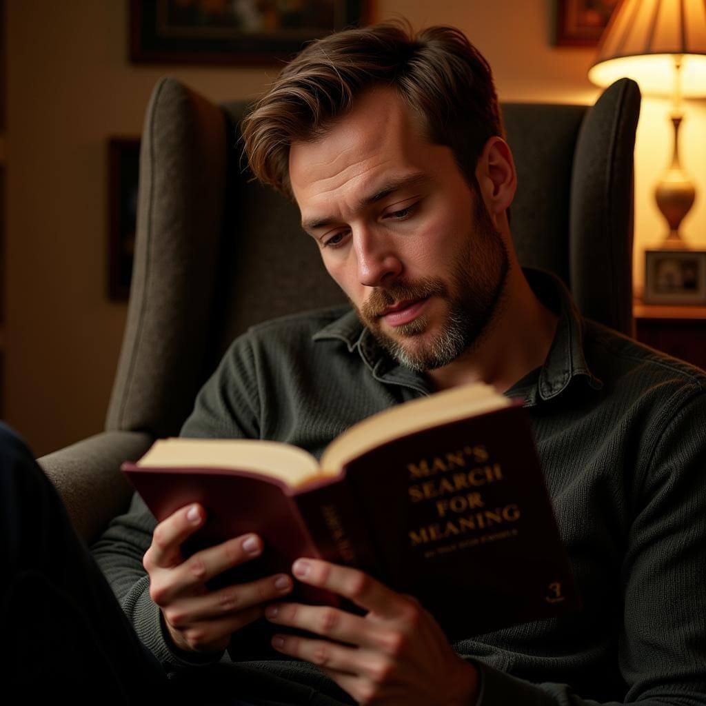 Man reading book that positively impacted him