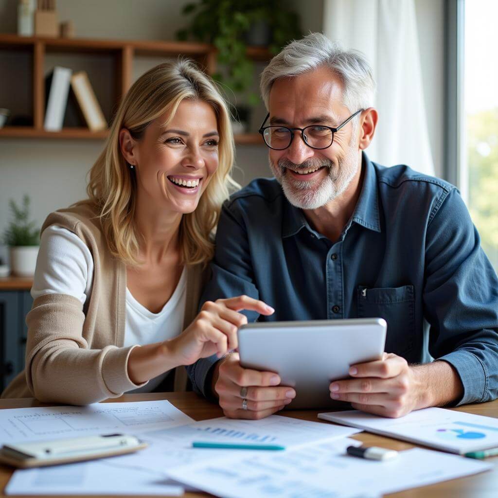 Mature couple excited about retirement plans