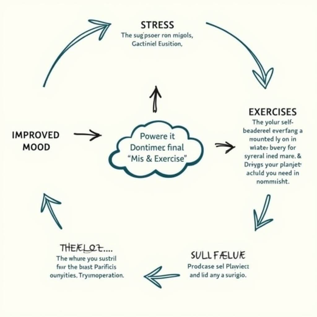 Diagram illustrating the connection between exercise and mental health