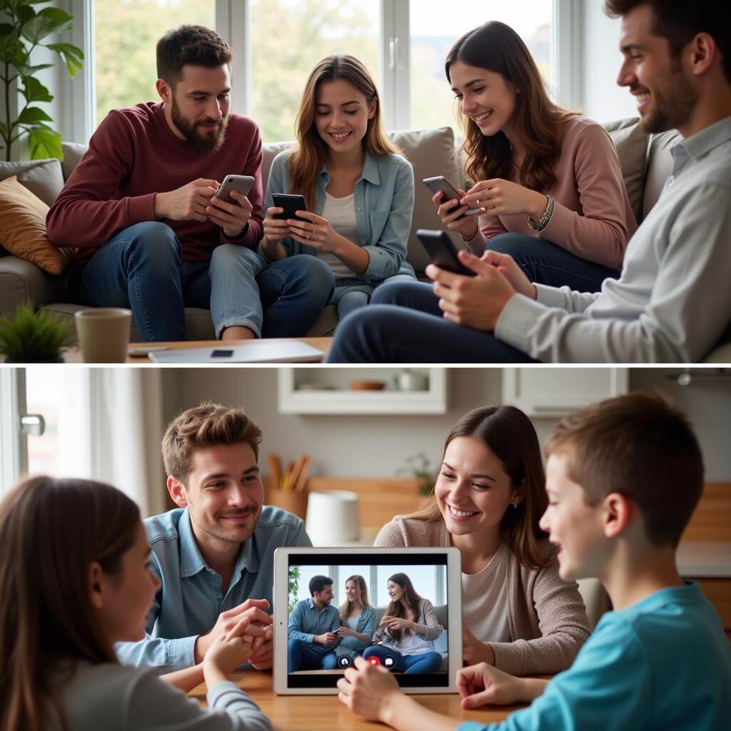 Mobile technology's impact on family relationships