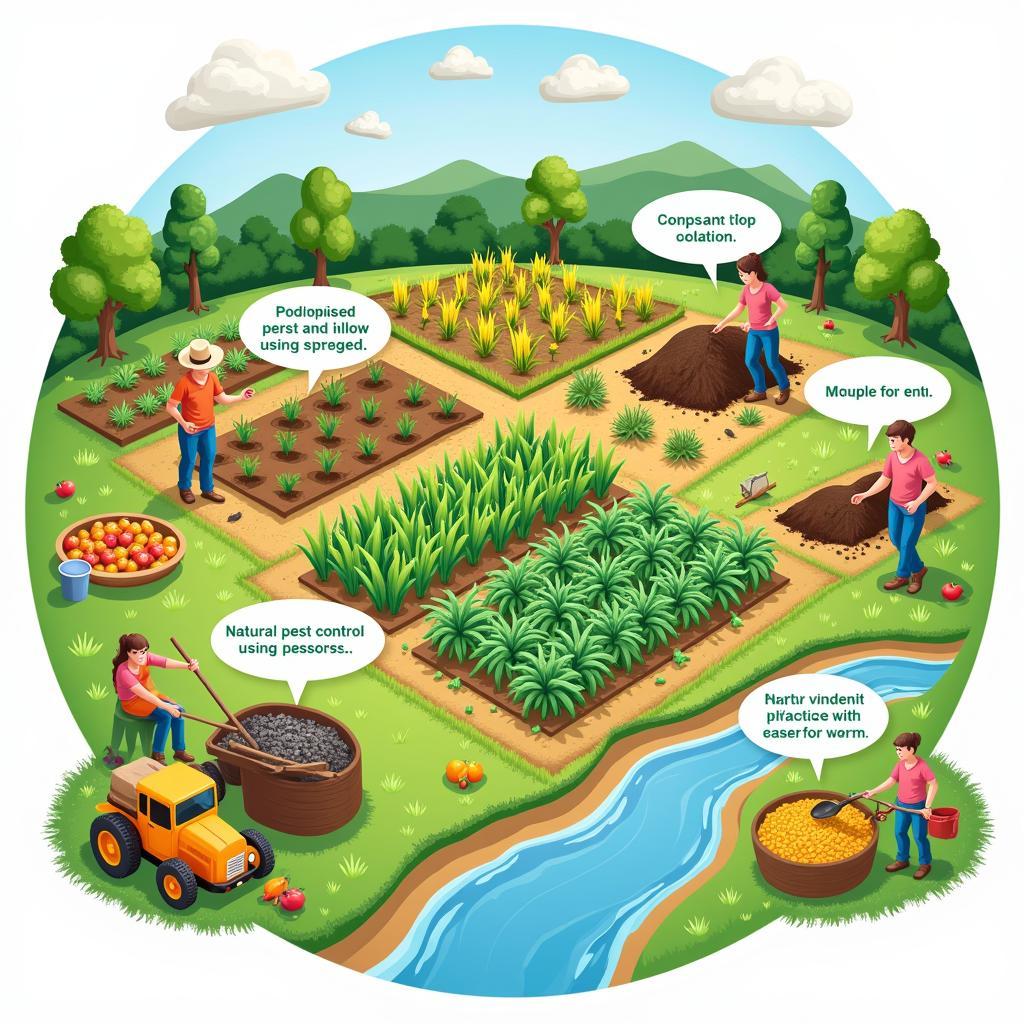 Illustration of organic farming methods