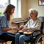 Patient engaged in music therapy for rehabilitation