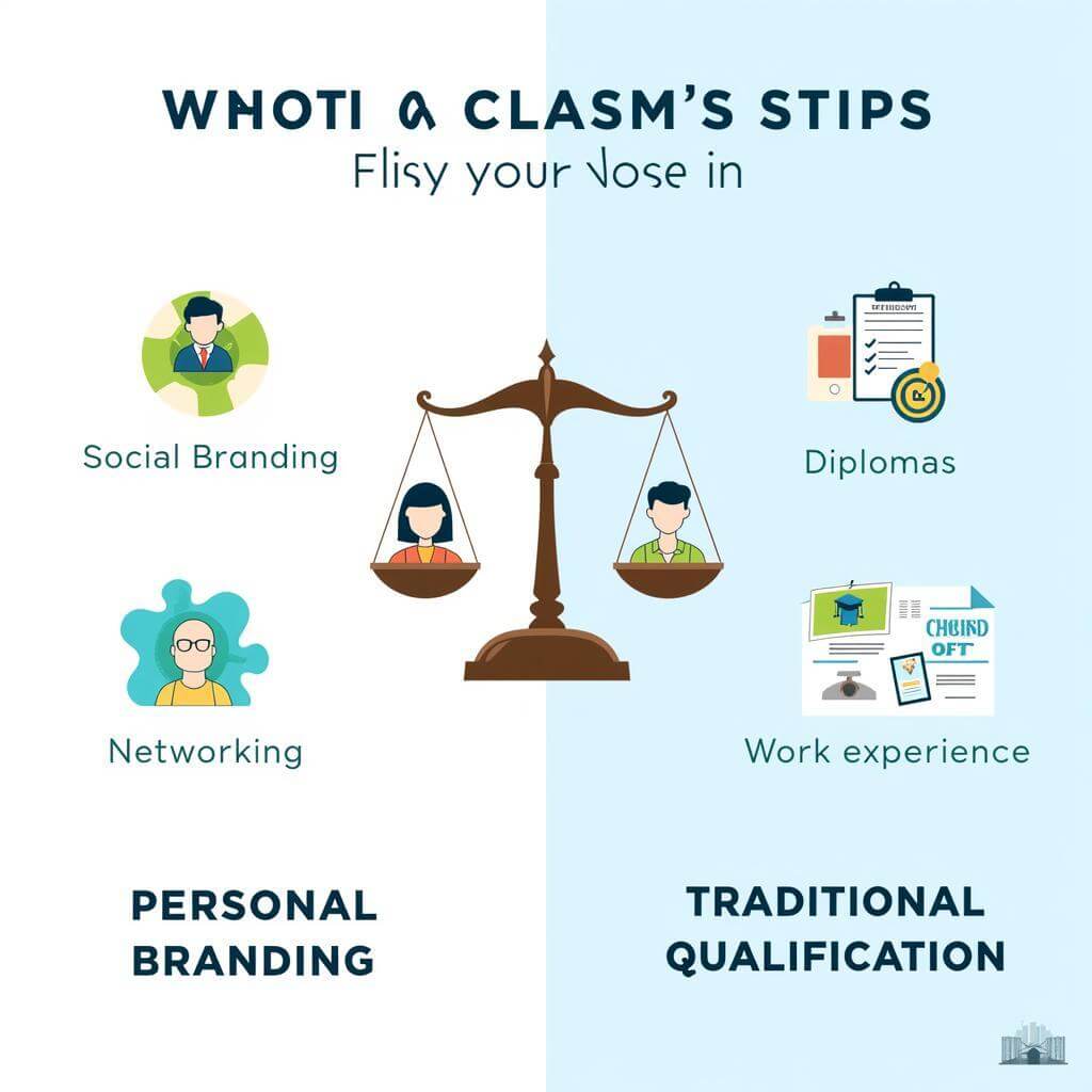 Personal Branding vs Traditional Qualifications Infographic