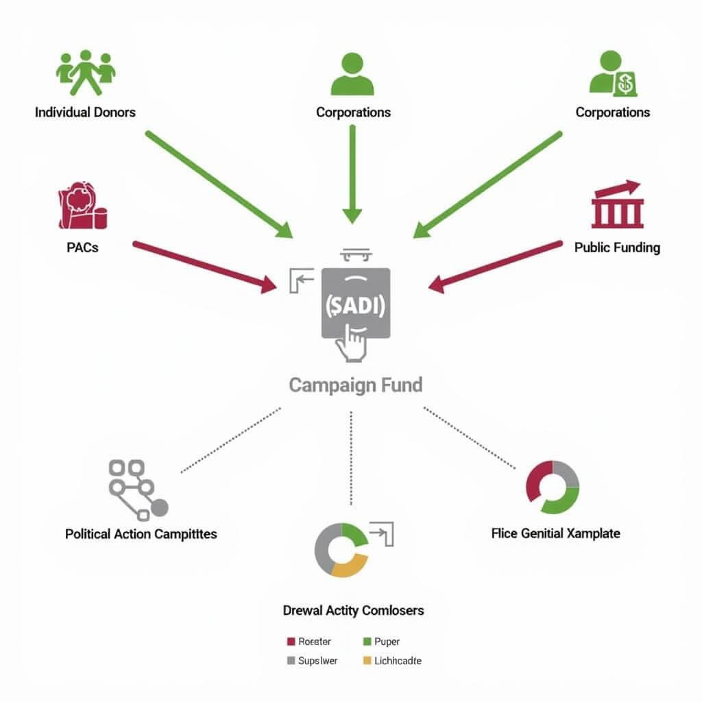 Illustration of political campaign funding sources