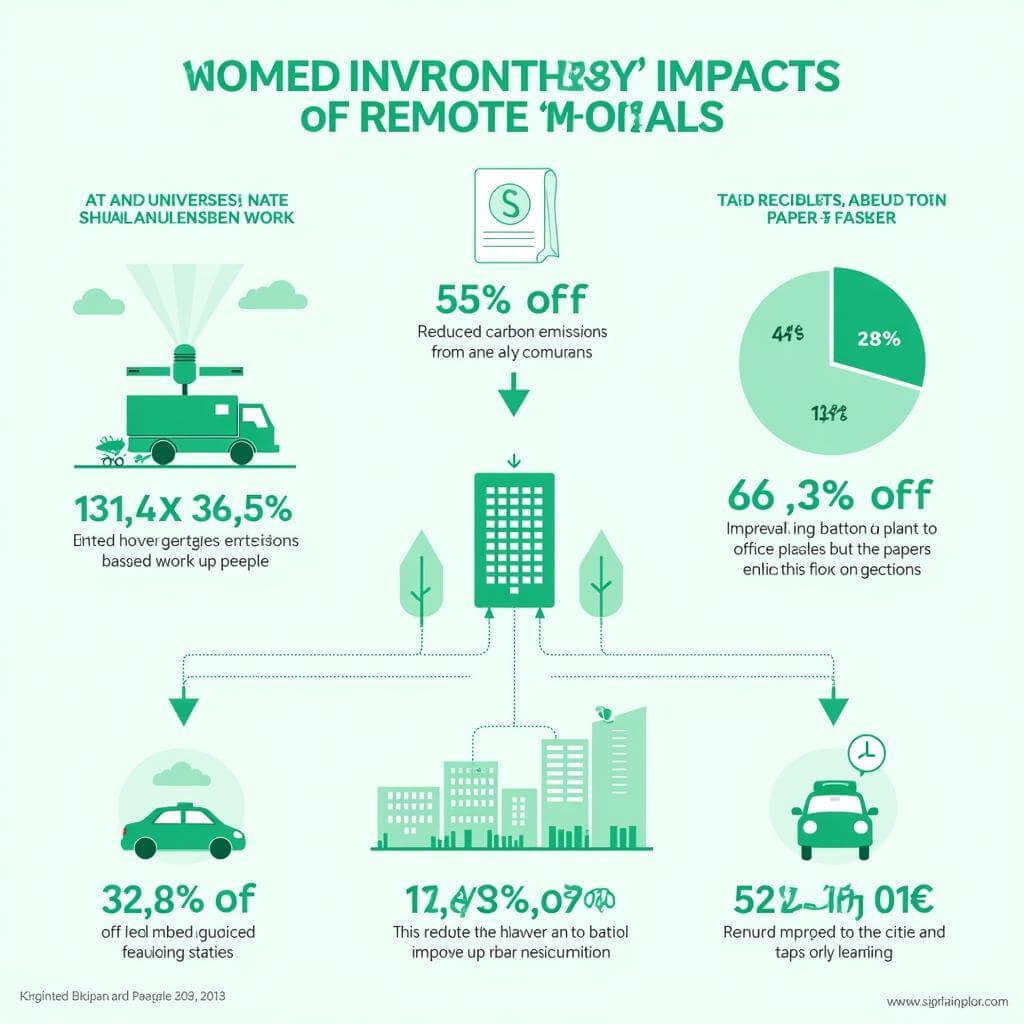 Infographic showing environmental benefits of remote work