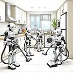 Robots performing various household chores