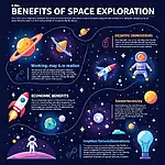 Infographic on benefits of space exploration