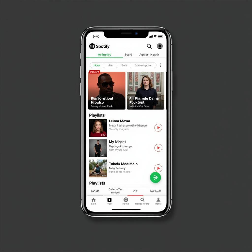 Spotify app user interface on smartphone