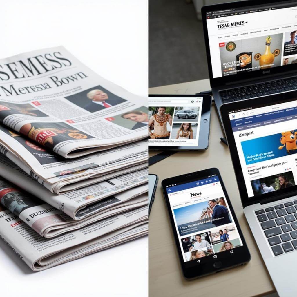 Traditional newspapers versus online platforms