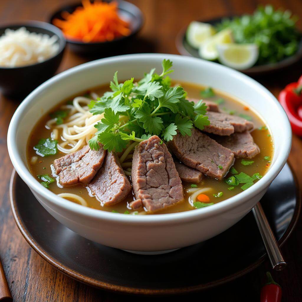 Traditional Vietnamese Pho Noodle Soup