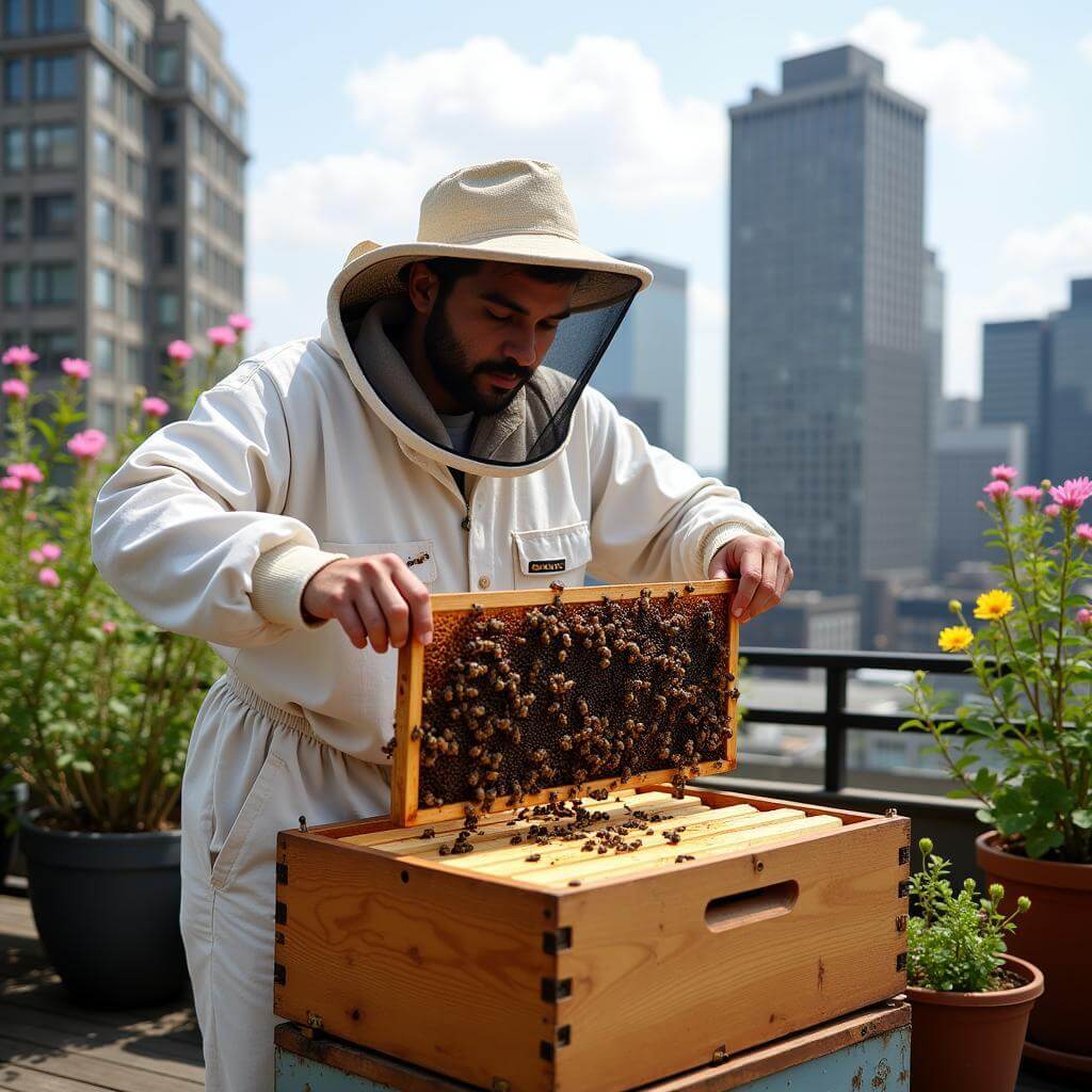 Urban beekeeping as an unusual hobby in a city environment