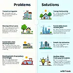 Urban overcrowding impacts and solutions infographic